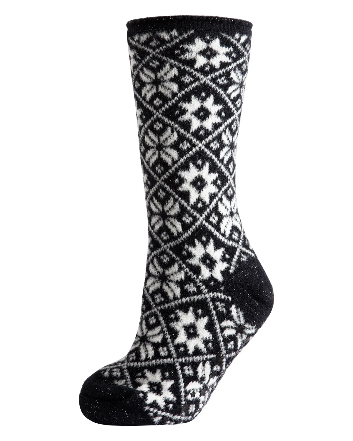 Women's Holiday Snowflake Plush-Lined Slipper Socks