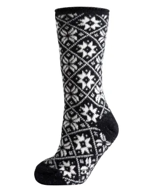 Women's Holiday Snowflake Plush-Lined Slipper Socks