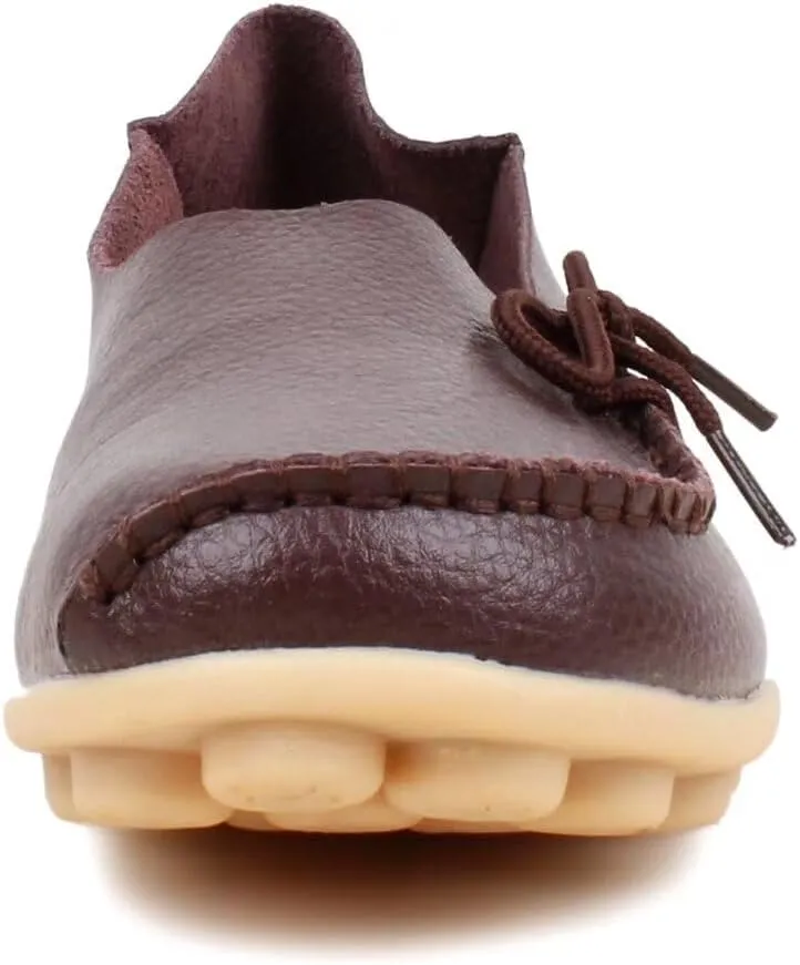 Women's Leather Slipper Loafers Flat Shoes Slip-Ons