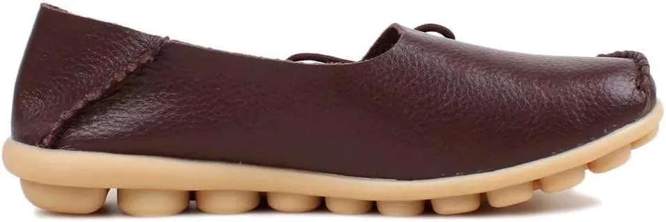 Women's Leather Slipper Loafers Flat Shoes Slip-Ons