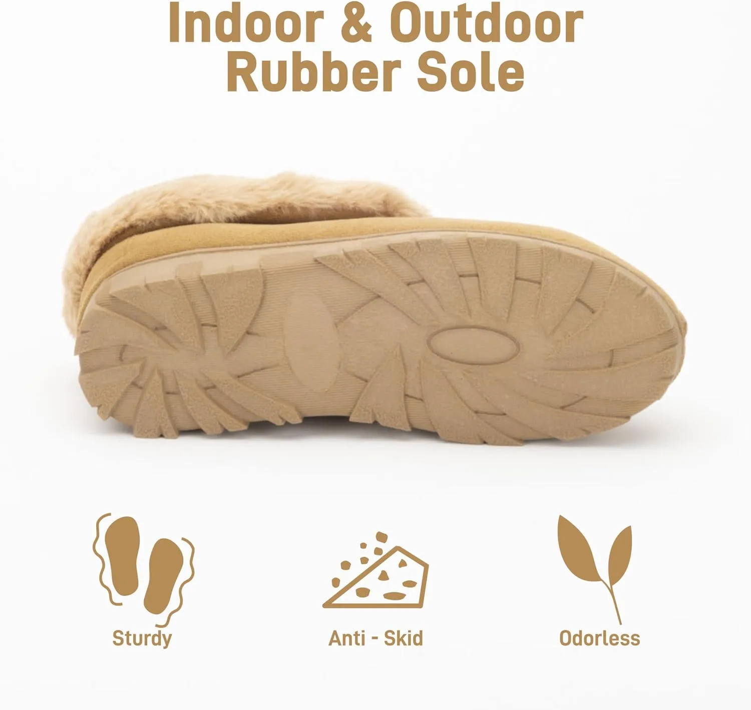 Women's Luxury Micro Suede Faux Fur Fleece Lining Slippers Bootie with Cozy High Density 80-D Memory Foam, Winter Warm Breathable Boot Slipper with Anti-Slip Indoor Outdoor Rubber Sole