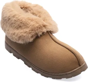 Women's Luxury Micro Suede Faux Fur Fleece Lining Slippers Bootie with Cozy High Density 80-D Memory Foam, Winter Warm Breathable Boot Slipper with Anti-Slip Indoor Outdoor Rubber Sole