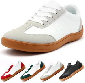 Women's Men's Classic Leather Sneakers Comfy Breathable Casual Walking Shoes Fashion Soft Lace-up Sneaker