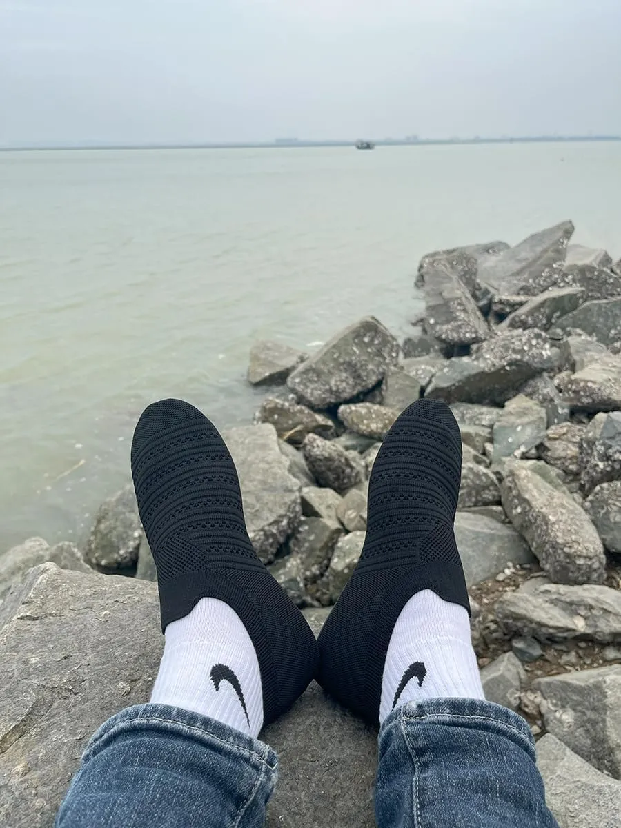 Womens Mens Slippers with Rubber Sole Ultra-Lightweight House Slipper Socks Around House Shoes Non Slip Indoor&Outdoor