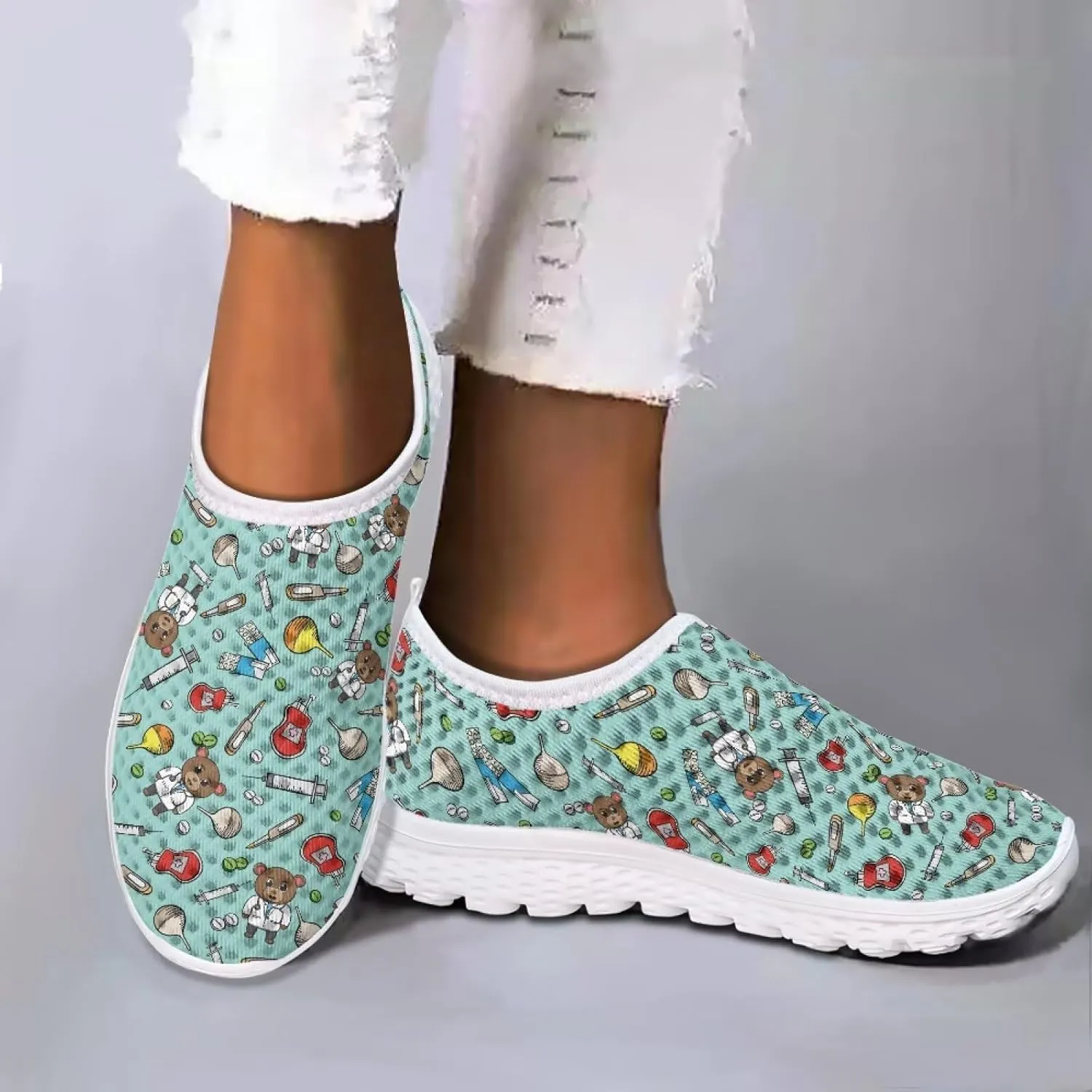 Womens Mesh Sneakers Non Slip Running Tennis Shoes Women Lightweight Soft Sole Walking Shoes