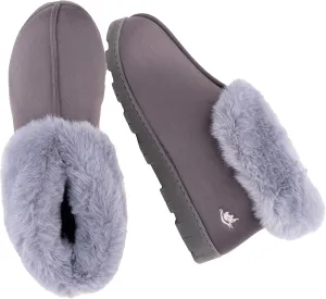 Women's Micro Suede Faux Fur Fleece Lined Cozy 80-D High-Density Memory Foam Winter Slipper Bootie Breathable House Shoes Non Skid Indoor Outdoor Sole