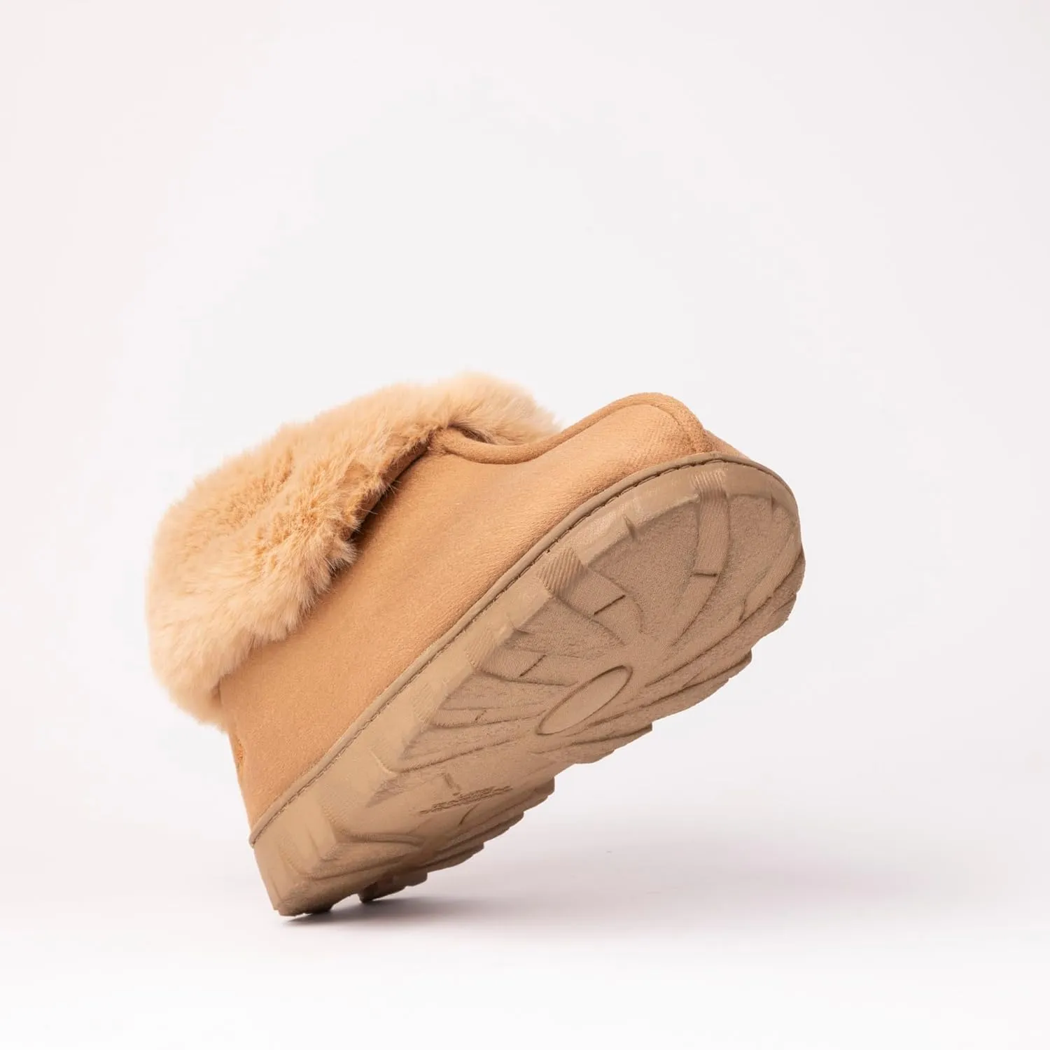 Women's Micro Suede Faux Fur Fleece Lined Cozy 80-D High-Density Memory Foam Winter Slipper Bootie Breathable House Shoes Non Skid Indoor Outdoor Sole