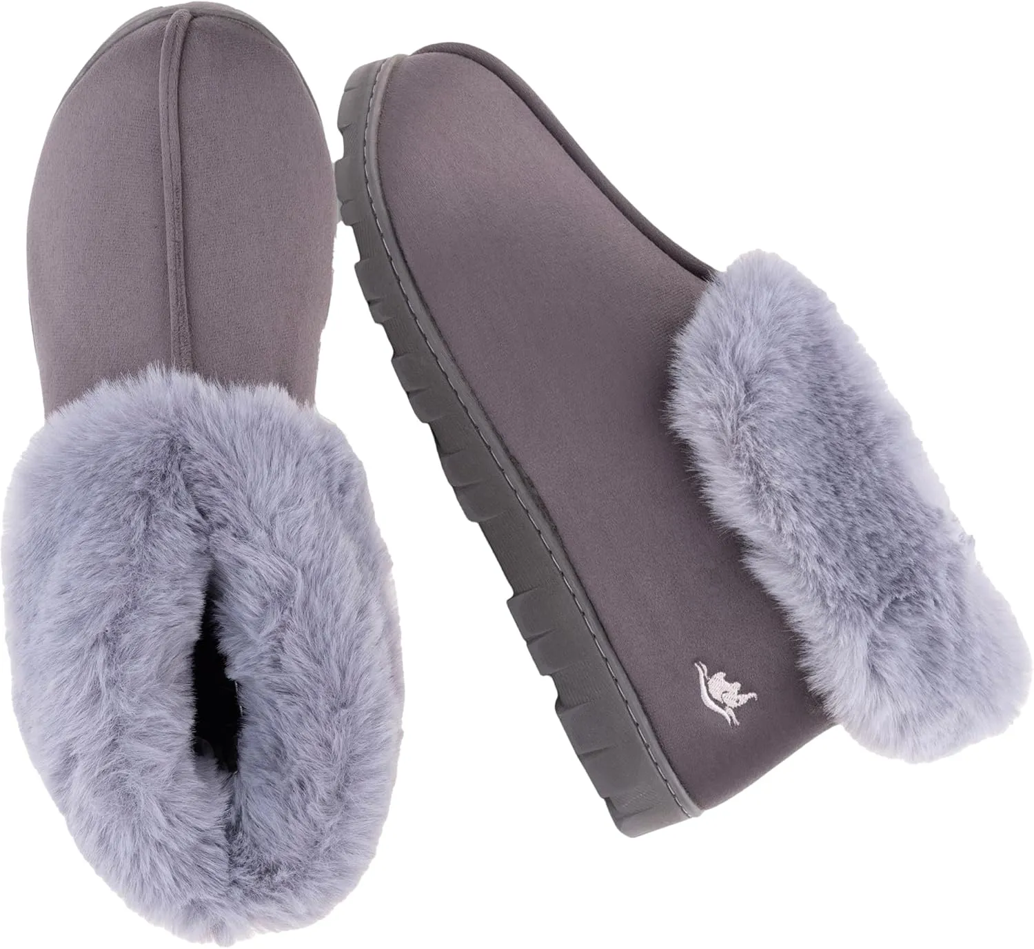 Women's Micro Suede Faux Fur Fleece Lined Cozy 80-D High-Density Memory Foam Winter Slipper Bootie Breathable House Shoes Non Skid Indoor Outdoor Sole
