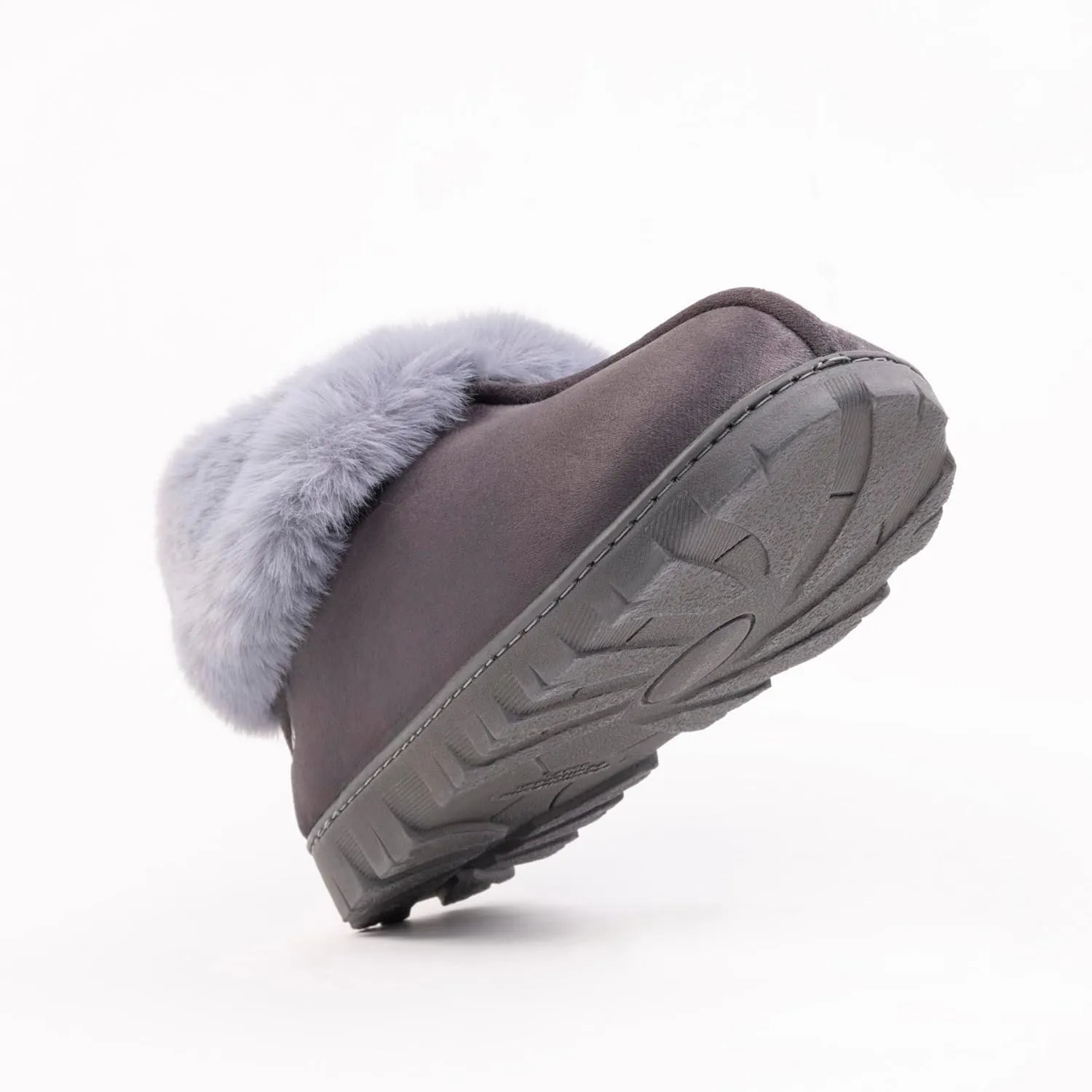 Women's Micro Suede Faux Fur Fleece Lined Cozy 80-D High-Density Memory Foam Winter Slipper Bootie Breathable House Shoes Non Skid Indoor Outdoor Sole