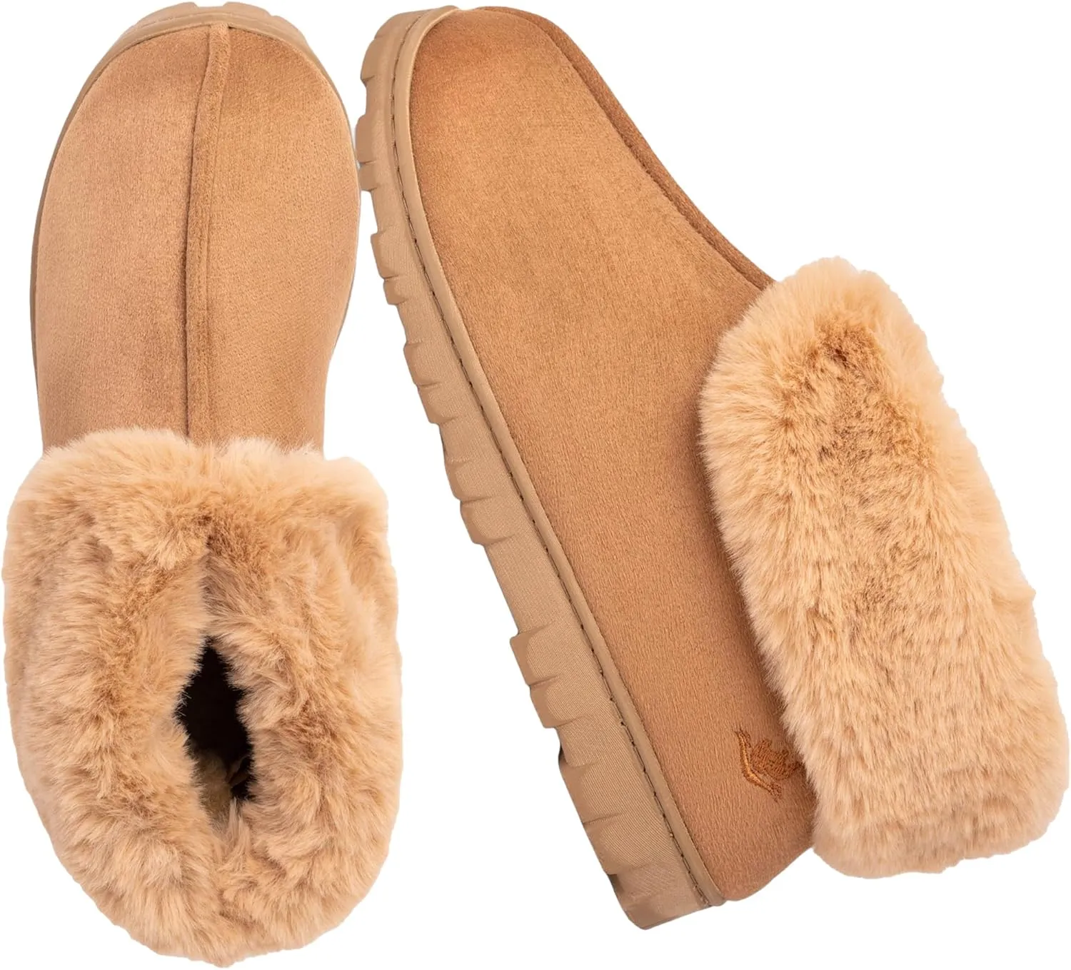 Women's Micro Suede Faux Fur Fleece Lined Cozy 80-D High-Density Memory Foam Winter Slipper Bootie Breathable House Shoes Non Skid Indoor Outdoor Sole