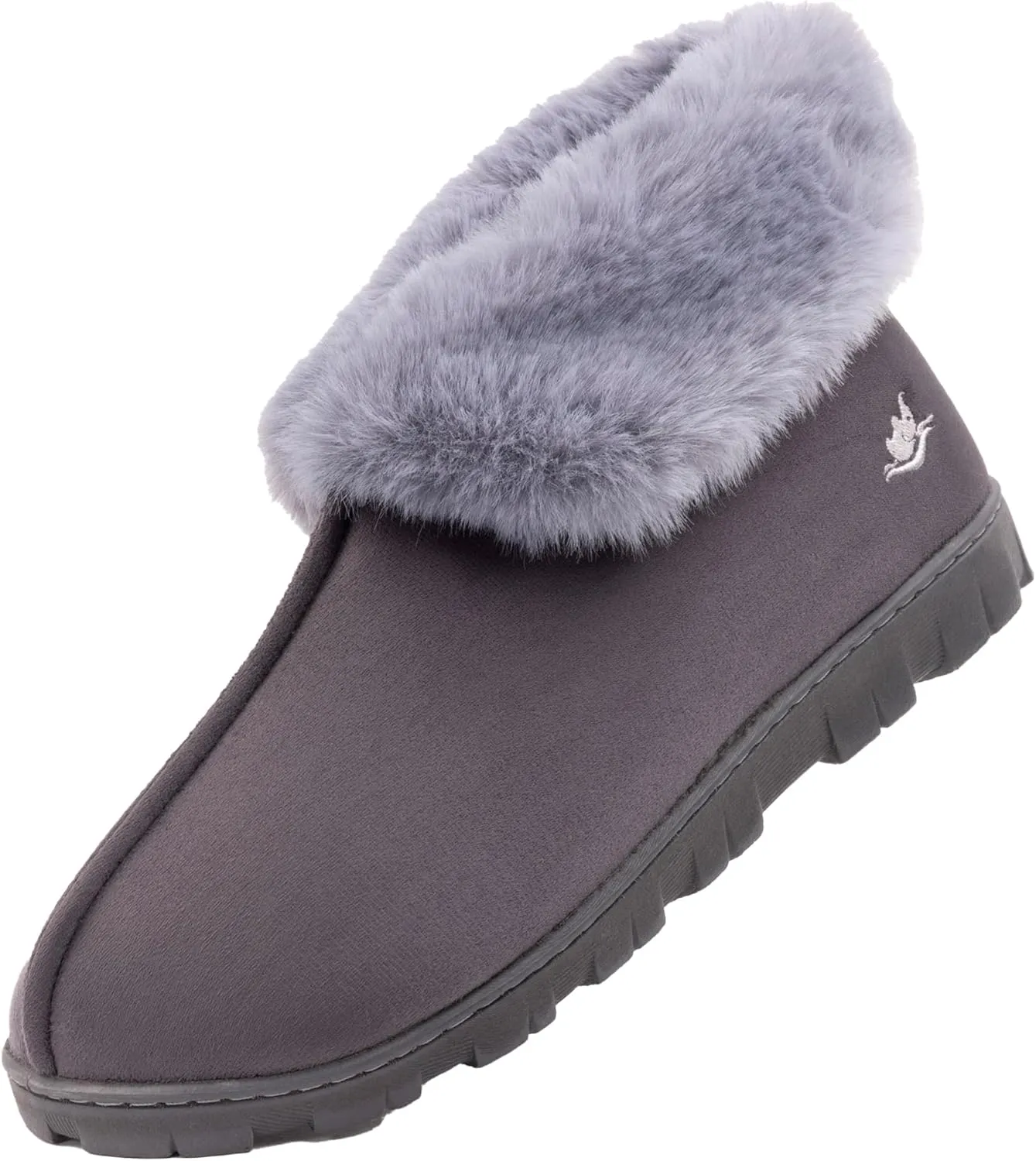 Women's Micro Suede Faux Fur Fleece Lined Cozy 80-D High-Density Memory Foam Winter Slipper Bootie Breathable House Shoes Non Skid Indoor Outdoor Sole