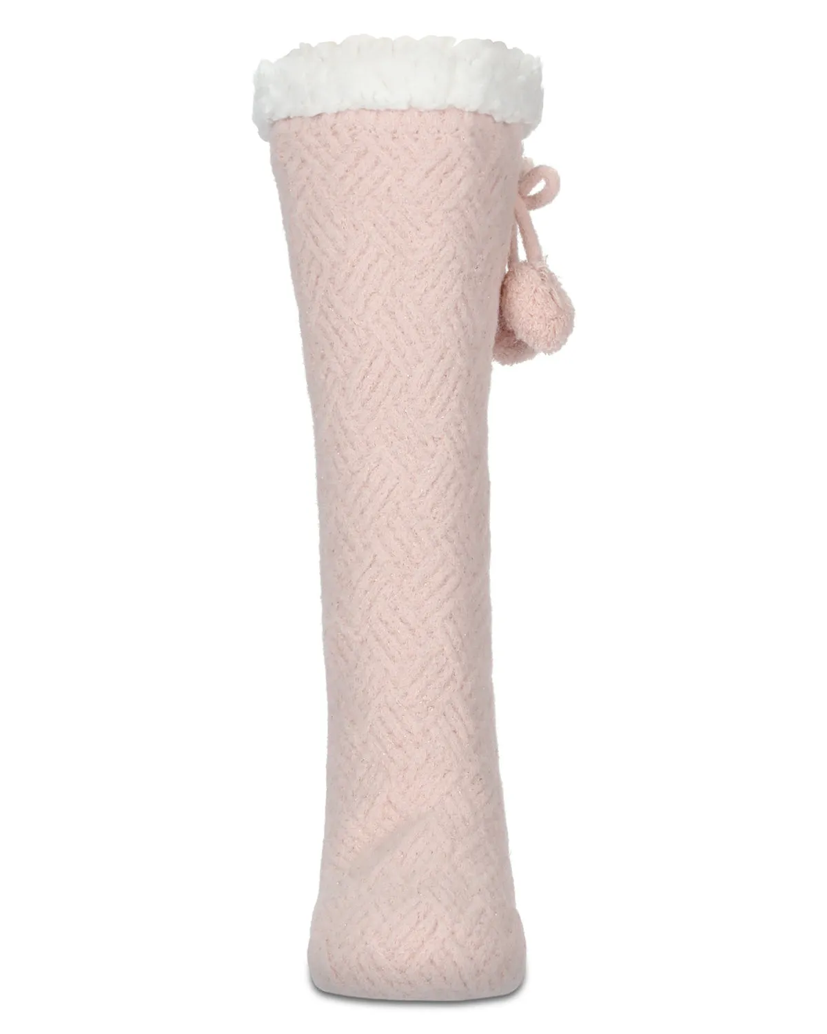 Women's Pair of Poms Plush-Lined Slipper Socks