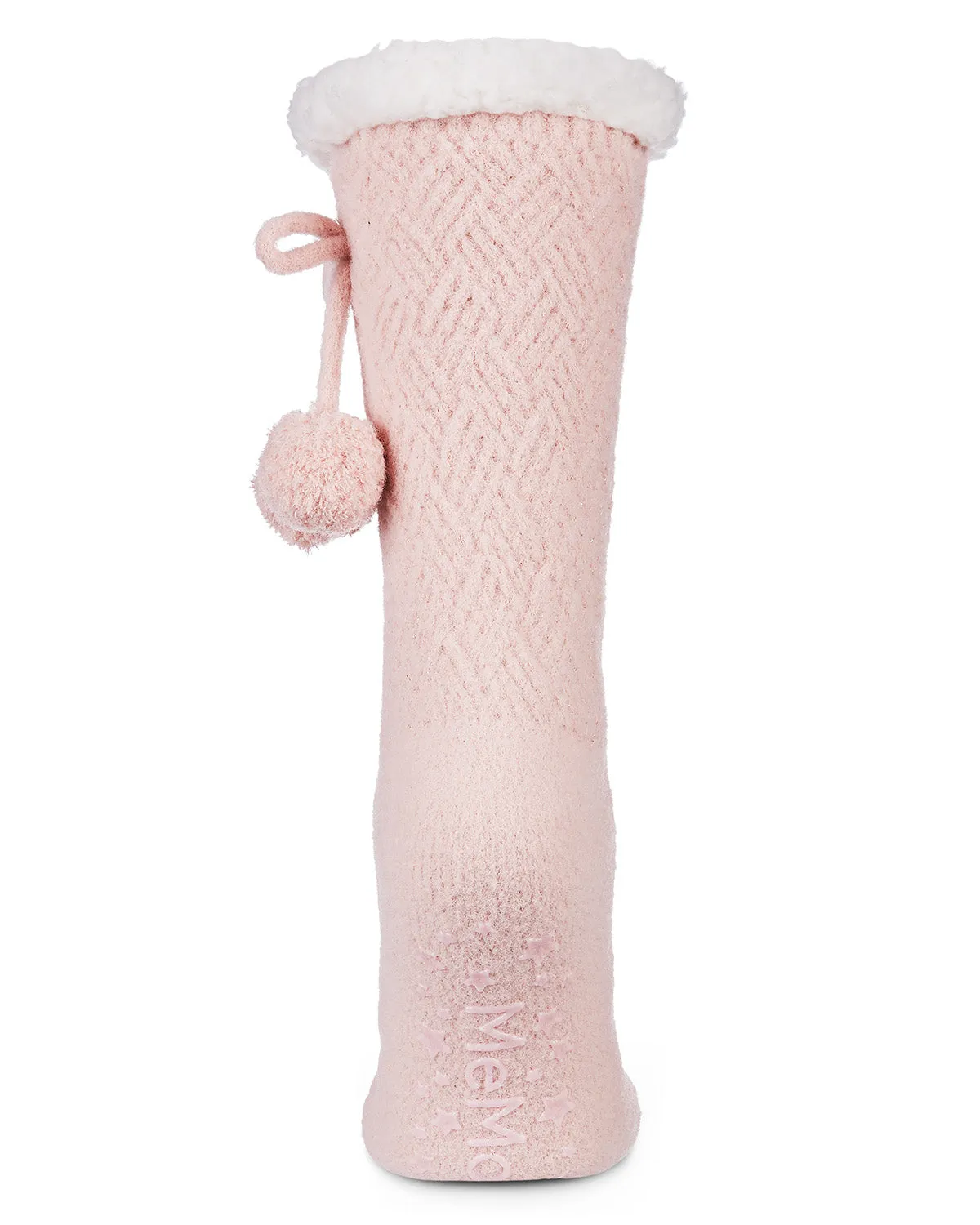 Women's Pair of Poms Plush-Lined Slipper Socks