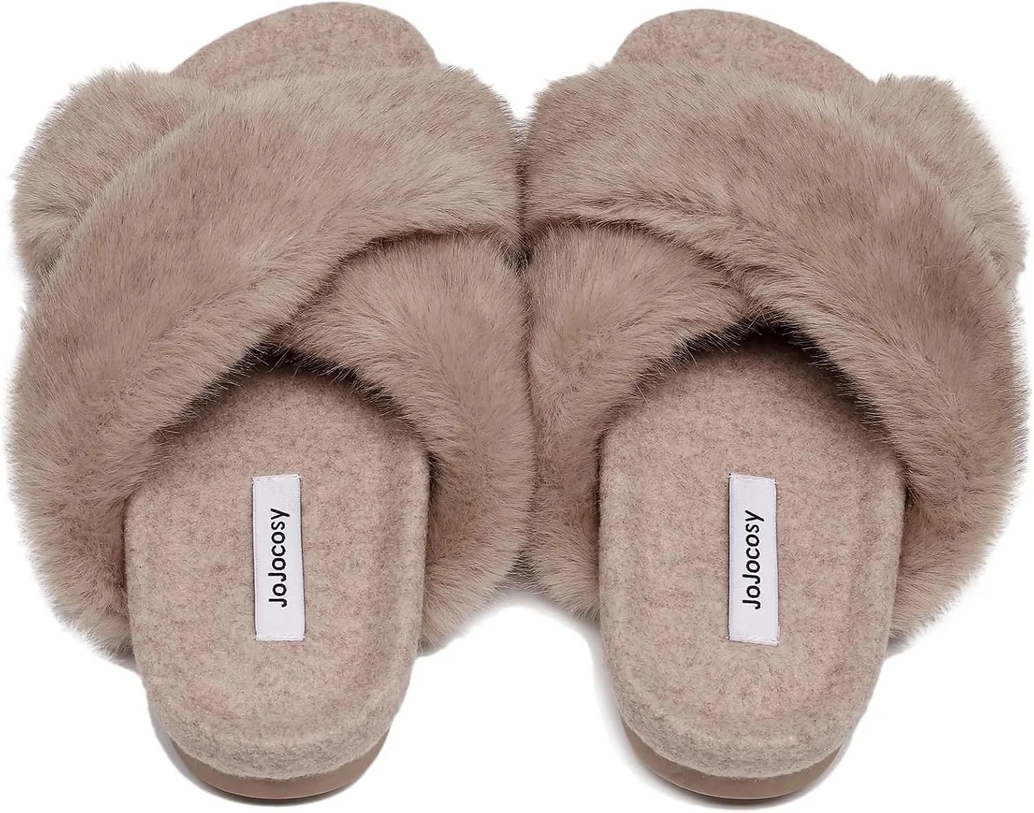 Women's Premium Rich Plush Warm Scuff Comfy EVA Footbed Breathable Cross Band Indoor Lady Platform Soles Slippers