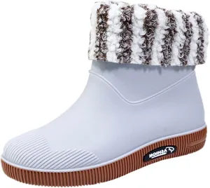 Womens Rain Boots Mid Calf Warm Lined Mens Grounded Footwear Fall Booties 2024 Orthopedic Barefoot Shoes Women Rain Boots Black Waterproof Mid Calf Womens Hiking Boots