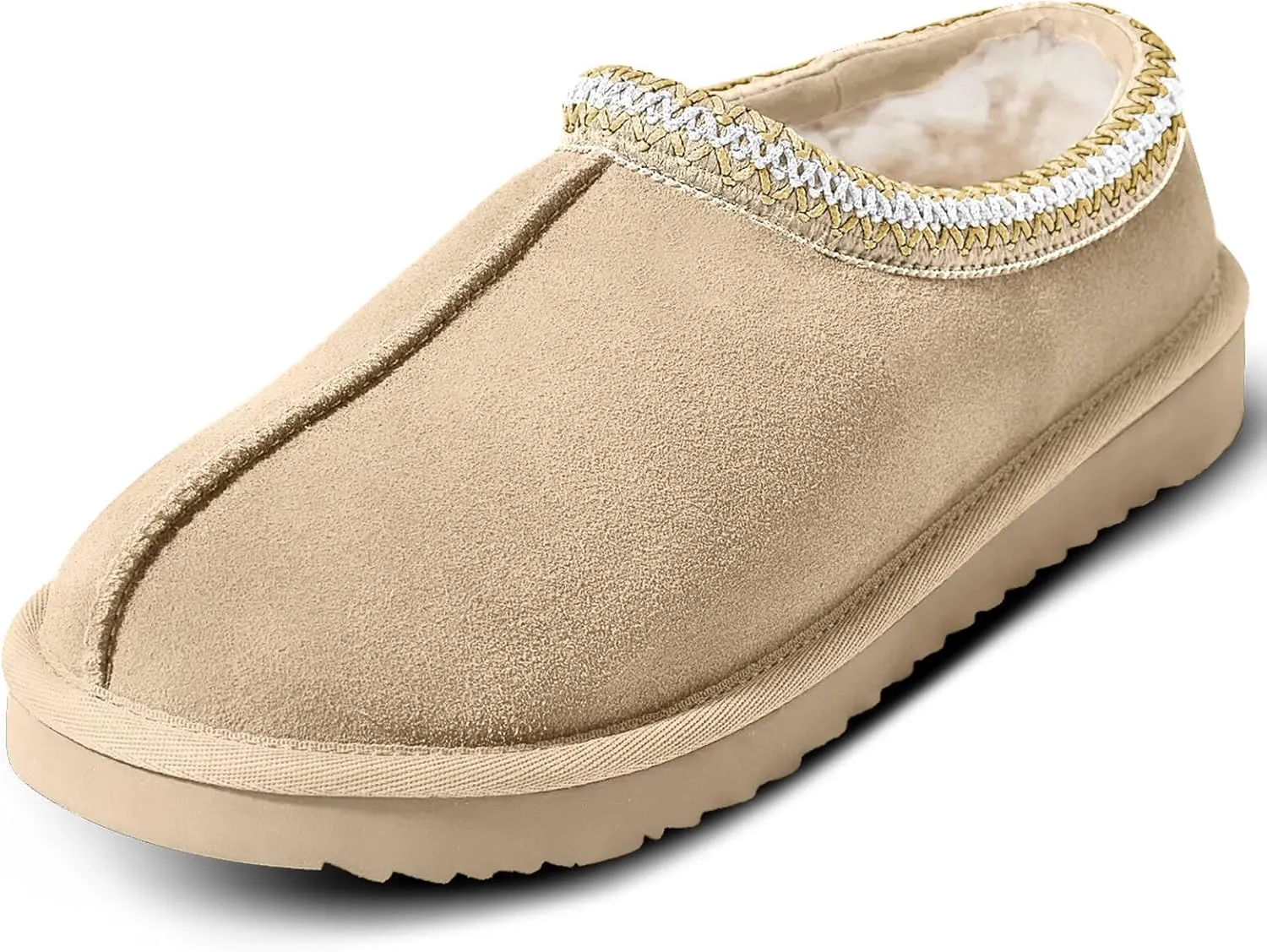 Women's Slippers Platform Mini Boots For Women Suede Leather Anti-Slip Slipper Comfy Fur Fleece Lined Short Ankle Boot Slippers Indoor Outdoor