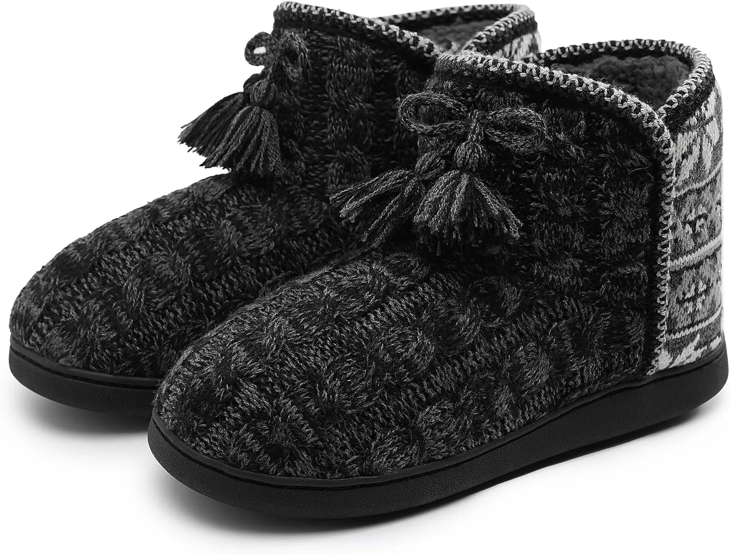 Womens Slippers Winter Warm House Shoes Knitted Fleece Faux Fur Lining Bootie slipper