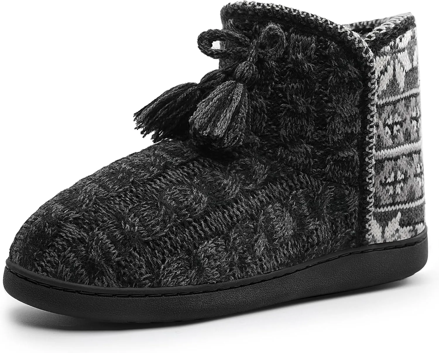 Womens Slippers Winter Warm House Shoes Knitted Fleece Faux Fur Lining Bootie slipper