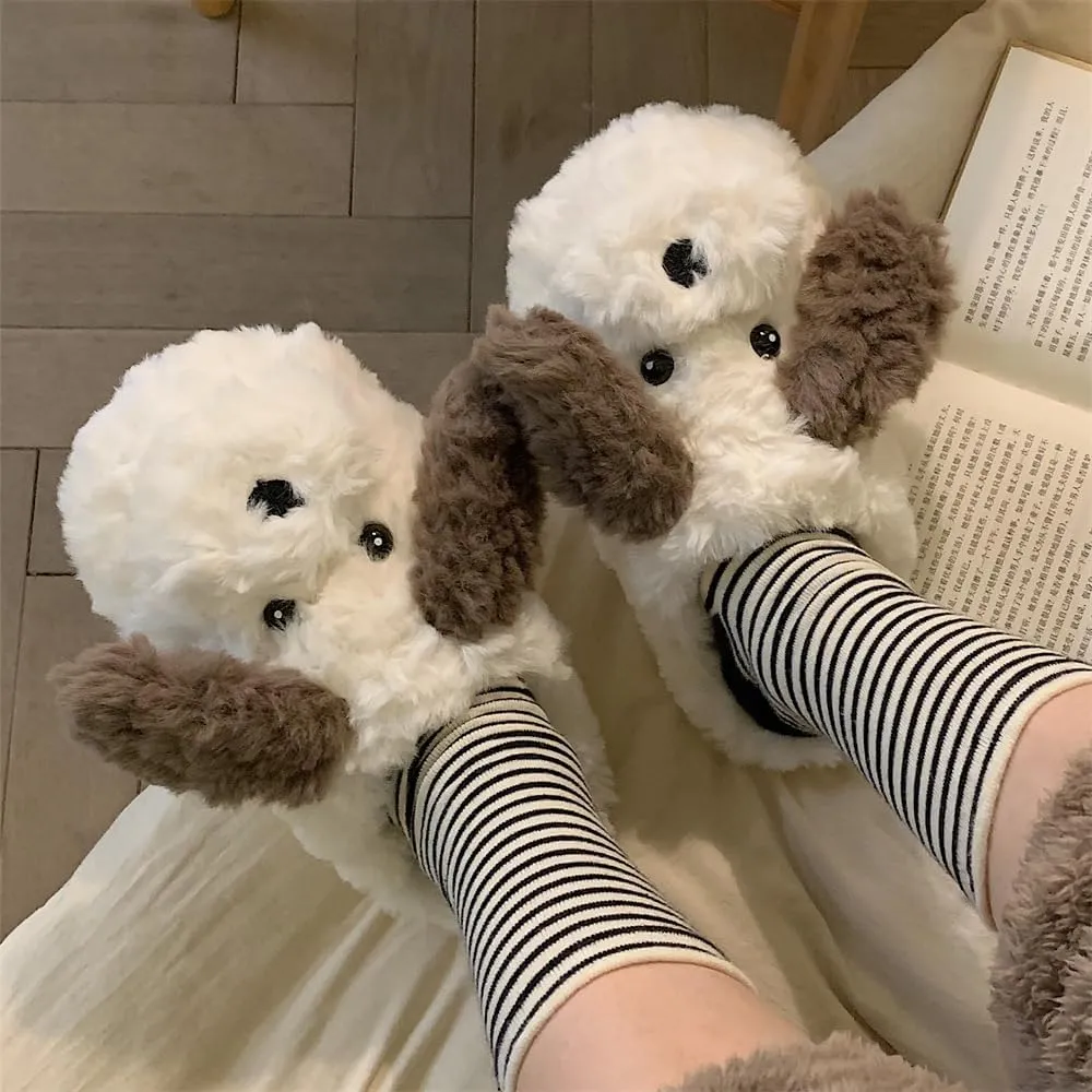 XIXITIAO Fuzzy Slippers,Cute Slippers for Women Men,Kawaii Cartoon Animal Slippers Plush House Shoes,Womens Slides for Indoor pantuflas para de mujer