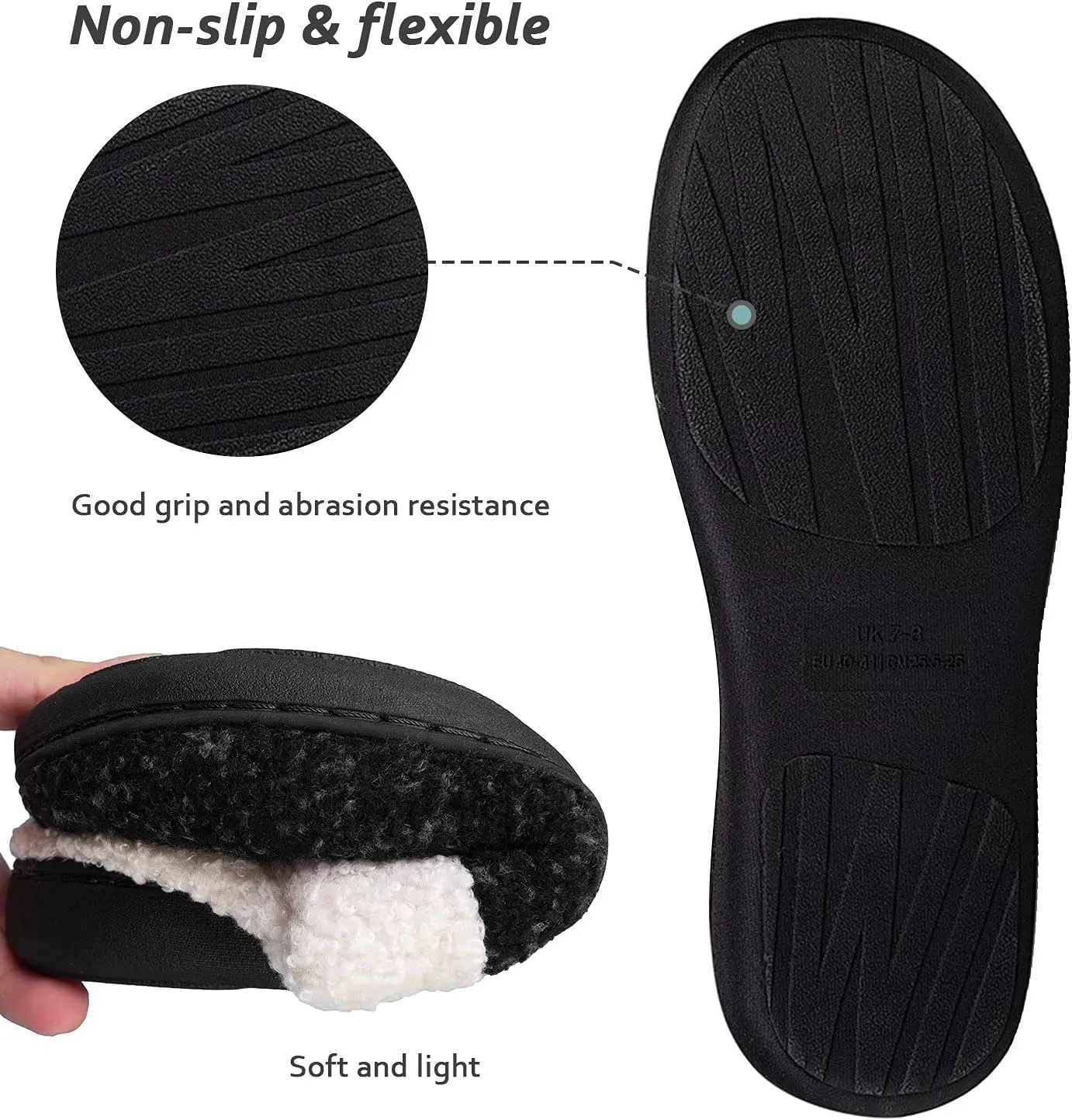 YALOX Women's Slippers Men's Warm Slippers Home Shoes Comfortable Memory Foam Anti-Slip House Cotton Shoes Indoor & Outdoor