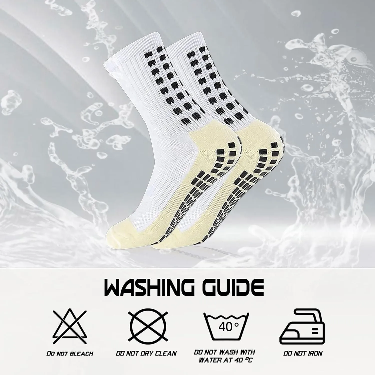 Yufree 4 Pairs Mens Grip Soccer Socks Non Slip Grippy Women Socks for Football Basketball Sports