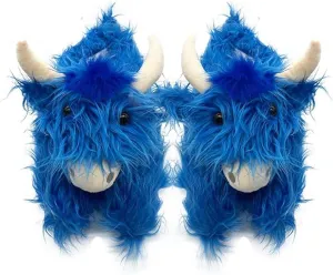 Zureto Highland Cow Plush Scottish Cow Slippers, Soft Warm Animal Home Indoor Shoes