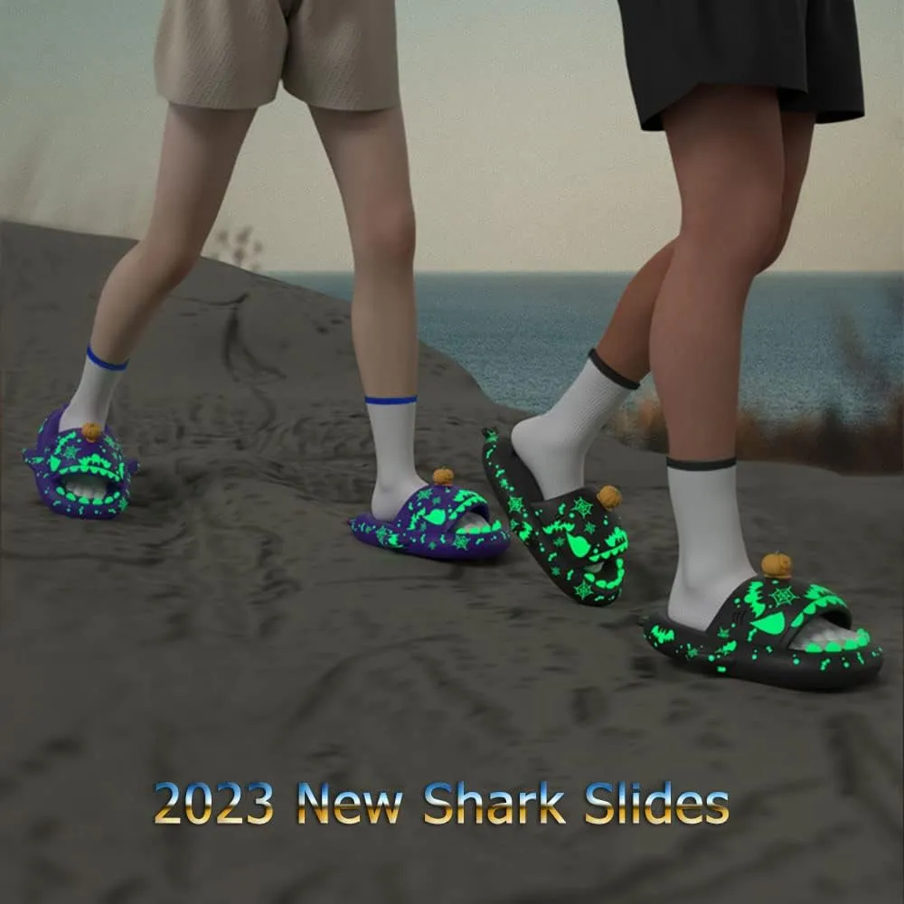 Zureto Unisex Shark Slides, Shark Slides Adult, Cloudy Shark Slides for Men and Women