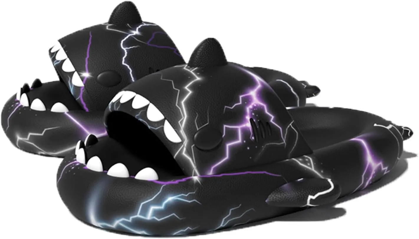 Zureto Unisex Shark Slides, Shark Slides Adult, Cloudy Shark Slides for Men and Women