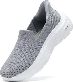 ZURIN Womens Slip On Walking Shoes with Arch Support,Lightweight No Lace Sneakers,Non Slip Breathable Tennis Shoes