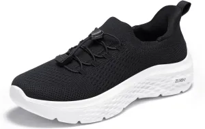 ZURIN Womens Slip On Walking Shoes with Arch Support,Lightweight Running Sneakers,Non Slip Breathable Tennis Shoes for Gym Travel Work Casual