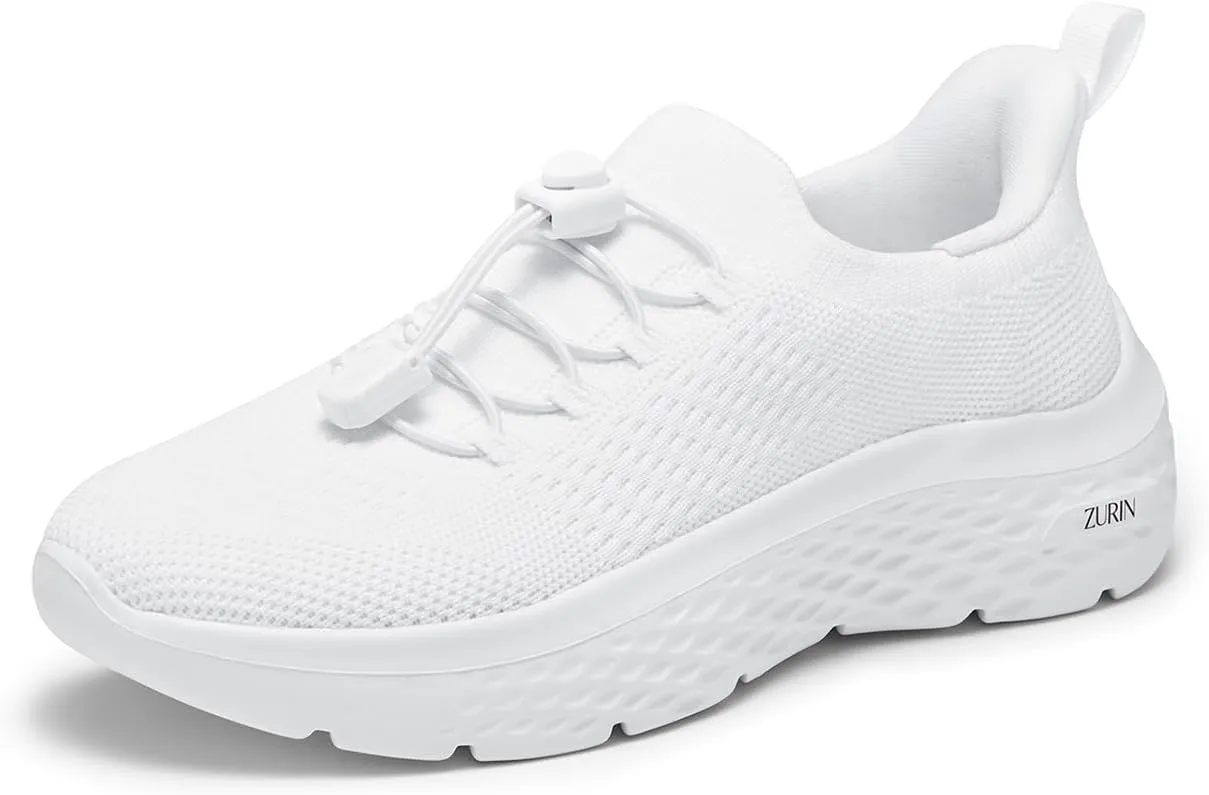 ZURIN Womens Slip On Walking Shoes with Arch Support,Lightweight Running Sneakers,Non Slip Breathable Tennis Shoes for Gym Travel Work Casual