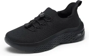 ZURIN Womens Slip On Walking Shoes with Arch Support,Lightweight Running Sneakers,Non Slip Breathable Tennis Shoes for Gym Travel Work Casual